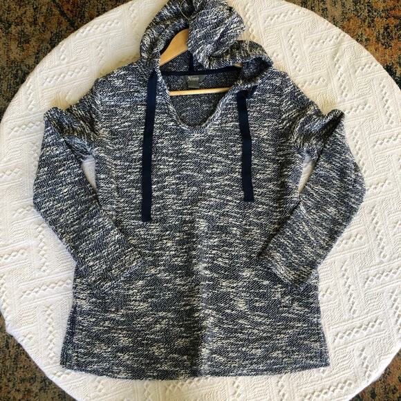 Natural Reflections BassPro Shops Blue Knit Hooded Sweater Women’s Small Pockets - Picture 1 of 9